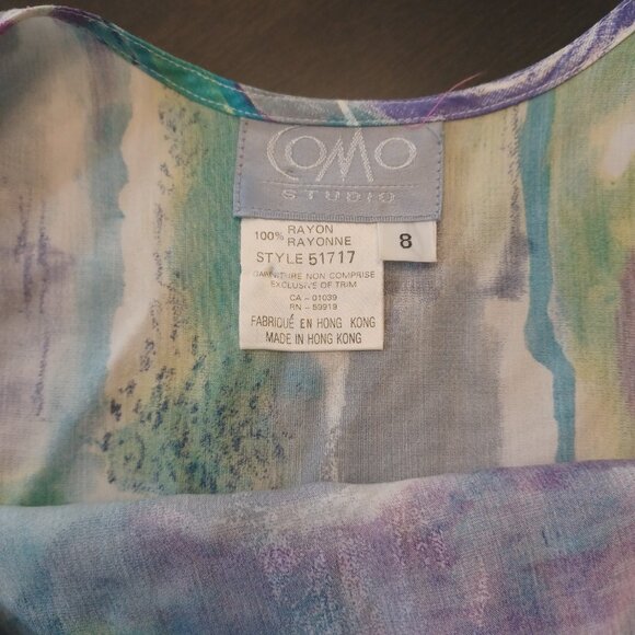 Vintage Como Studio Blouse Women Size 8 Abstract 100% Rayon Y2K - Picture 6 of 6